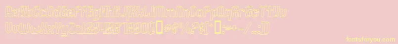 ArcheryBlackOutlineItalic Font – Yellow Fonts on Pink Background