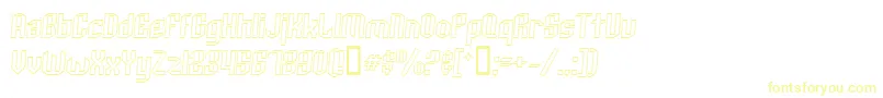 フォントArcheryBlackOutlineItalic – 白い背景に黄色の文字