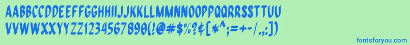QuiapoFree-fontti – siniset fontit vihreällä taustalla