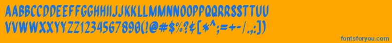 フォントQuiapoFree – オレンジの背景に青い文字