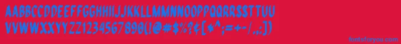 Czcionka QuiapoFree – niebieskie czcionki na czerwonym tle