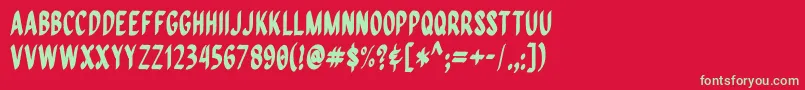 Шрифт QuiapoFree – зелёные шрифты на красном фоне
