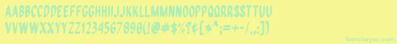 QuiapoFree Font – Green Fonts on Yellow Background