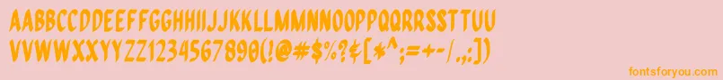 Шрифт QuiapoFree – оранжевые шрифты на розовом фоне