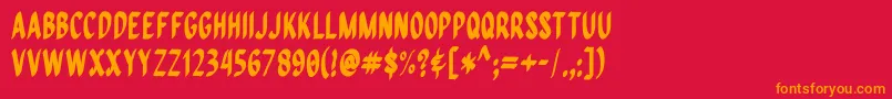 フォントQuiapoFree – 赤い背景にオレンジの文字
