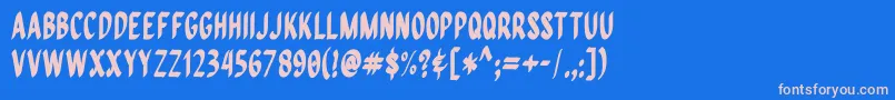フォントQuiapoFree – ピンクの文字、青い背景