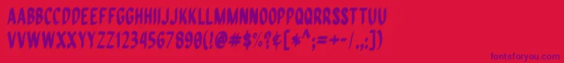 QuiapoFree-Schriftart – Violette Schriften auf rotem Hintergrund