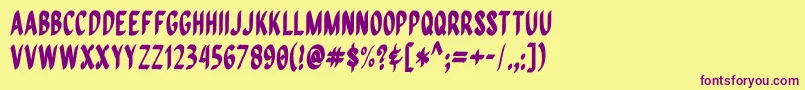 QuiapoFree-fontti – violetit fontit keltaisella taustalla