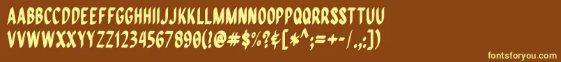 QuiapoFree Font – Yellow Fonts on Brown Background