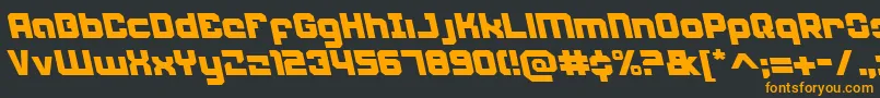 フォントWeaponeerLeftalic – 黒い背景にオレンジの文字