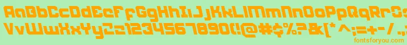 WeaponeerLeftalic Font – Orange Fonts on Green Background