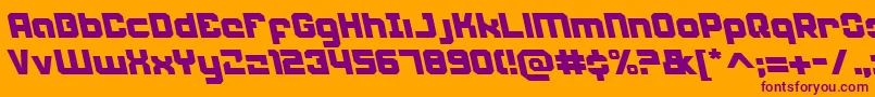 WeaponeerLeftalic Font – Purple Fonts on Orange Background