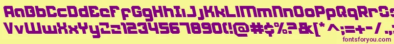 WeaponeerLeftalic Font – Purple Fonts on Yellow Background