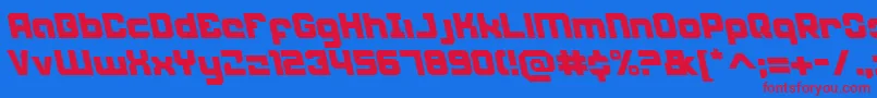 WeaponeerLeftalic Font – Red Fonts on Blue Background