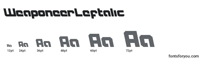 WeaponeerLeftalic Font Sizes