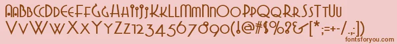 Grado-Schriftart – Braune Schriften auf rosa Hintergrund