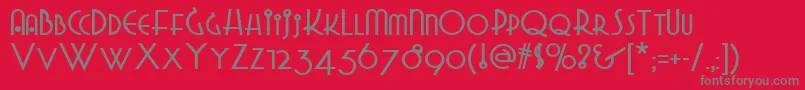 Grado-Schriftart – Graue Schriften auf rotem Hintergrund