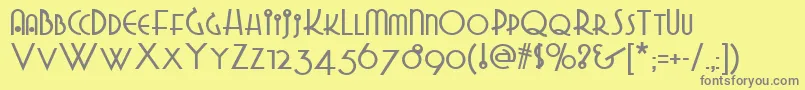 Saiba mais sobre a fonte Grado Fonte Grado – fontes cinzas em um fundo amarelo
