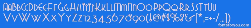 Grado-Schriftart – Rosa Schriften auf blauem Hintergrund