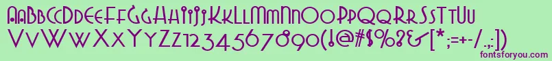 Grado Font – Purple Fonts on Green Background