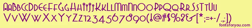 Grado Font – Purple Fonts on Yellow Background