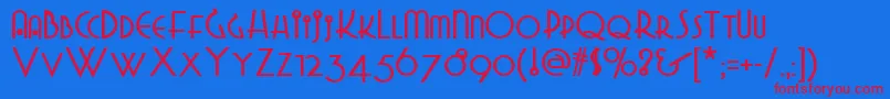 Grado Font – Red Fonts on Blue Background