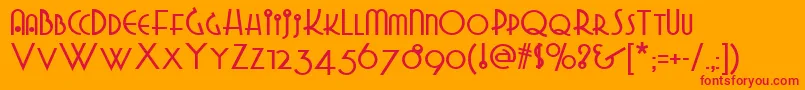Grado Font – Red Fonts on Orange Background