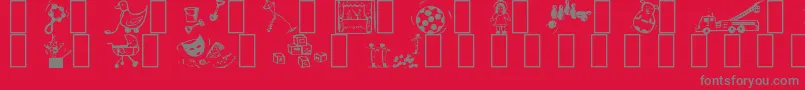 Toys4u Font – Gray Fonts on Red Background