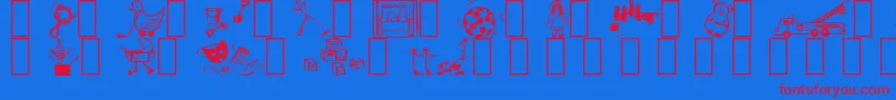 Toys4u Font – Red Fonts on Blue Background