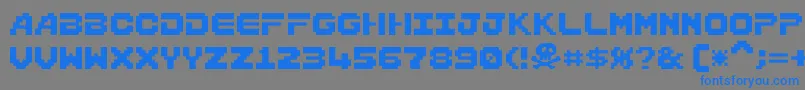 Bordersprite Font – Blue Fonts on Gray Background