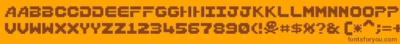 Bordersprite Font – Brown Fonts on Orange Background