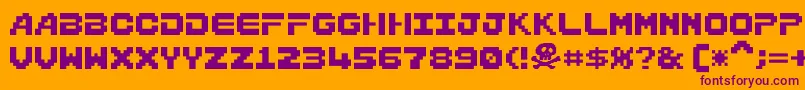 Bordersprite Font – Purple Fonts on Orange Background