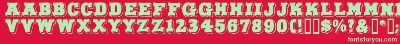 DuoDunkel Font – Green Fonts on Red Background