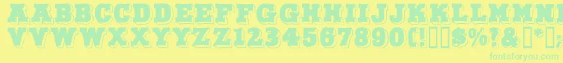 DuoDunkel Font – Green Fonts on Yellow Background