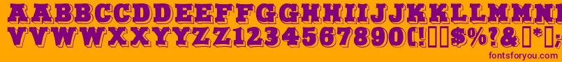 DuoDunkel Font – Purple Fonts on Orange Background