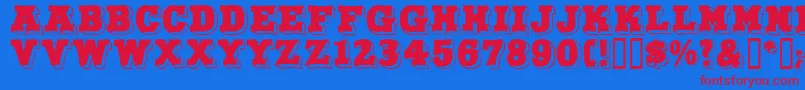 DuoDunkel Font – Red Fonts on Blue Background