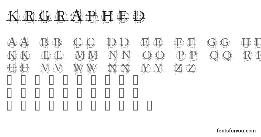 A fonte KrGraphed – alfabeto, números, caracteres especiais