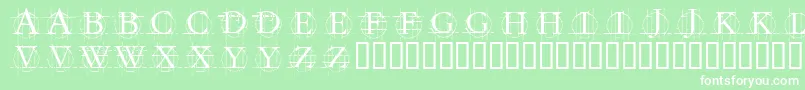 KrGraphed-Schriftart – Weiße Schriften auf grünem Hintergrund