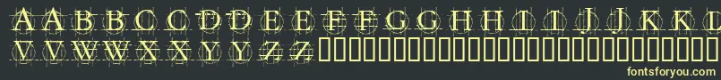 KrGraphed-fontti – keltaiset fontit mustalla taustalla
