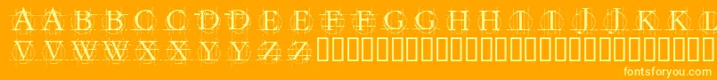 KrGraphed Font – Yellow Fonts on Orange Background