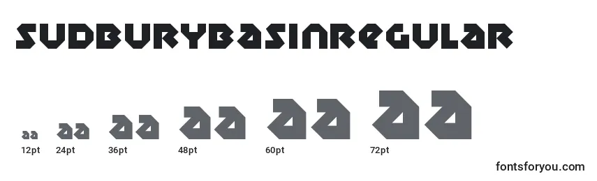 SudburybasinRegular Font Sizes