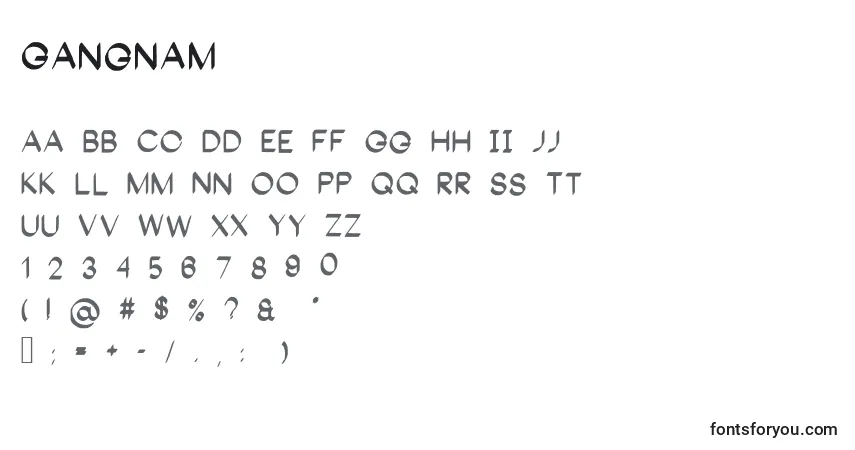 Gangnam Font – alphabet, numbers, special characters