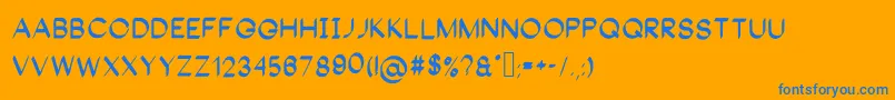 Gangnam Font – Blue Fonts on Orange Background