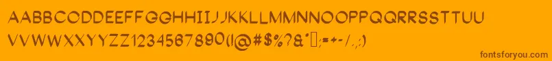 Gangnam Font – Brown Fonts on Orange Background