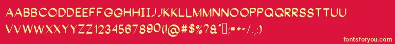 Gangnam Font – Yellow Fonts on Red Background