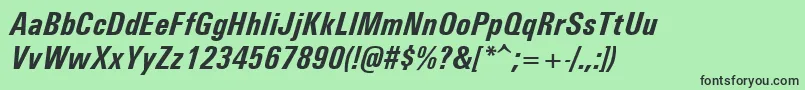 Unvr68x Font – Black Fonts on Green Background