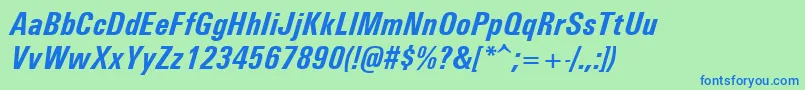 Unvr68x Font – Blue Fonts on Green Background