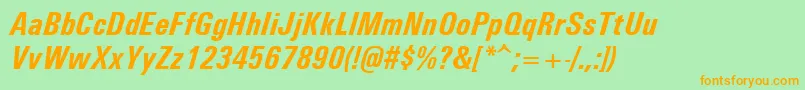 Unvr68x Font – Orange Fonts on Green Background