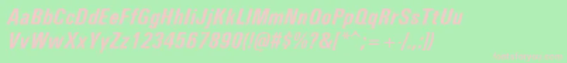 Unvr68x Font – Pink Fonts on Green Background