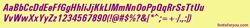 Unvr68x Font – Purple Fonts on Yellow Background
